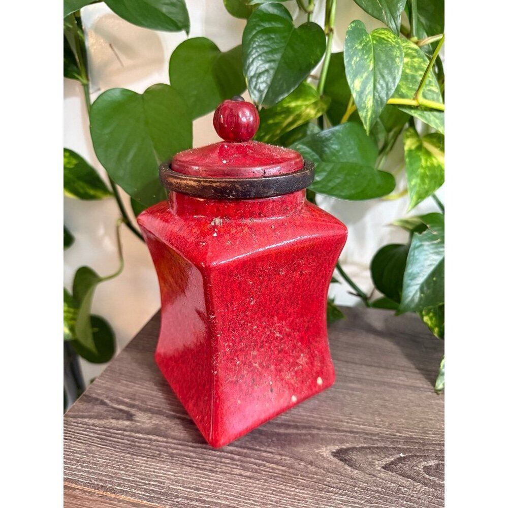 Jar TEA red vintage large jar - Picture 5 of 8